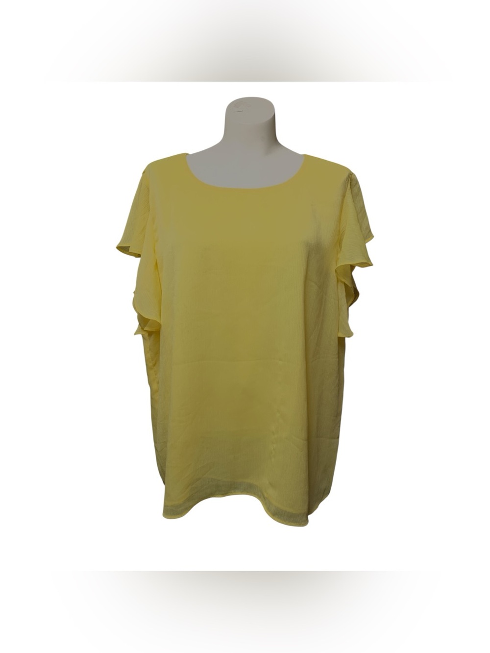 Cristina B Yellow Ruffle Sleeve Blouse by Size XL
